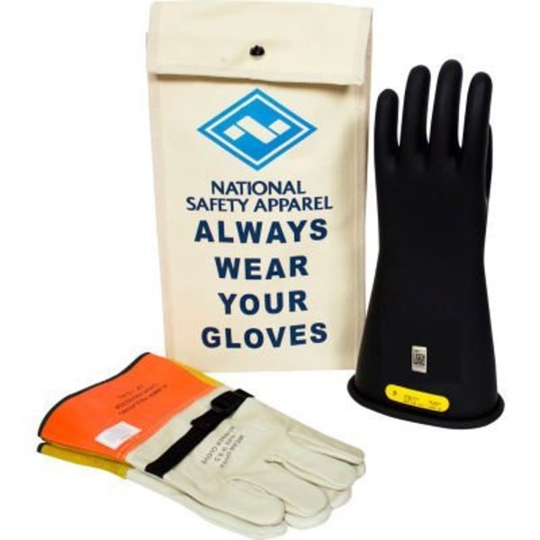 National Safety Apparel ArcGuard® Class 2 Rubber Voltage Glove Kit, Black, Size 9, KITGC2B09 KITGC2B09